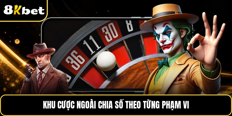 Khu cược ngoài chia số theo từng phạm vi